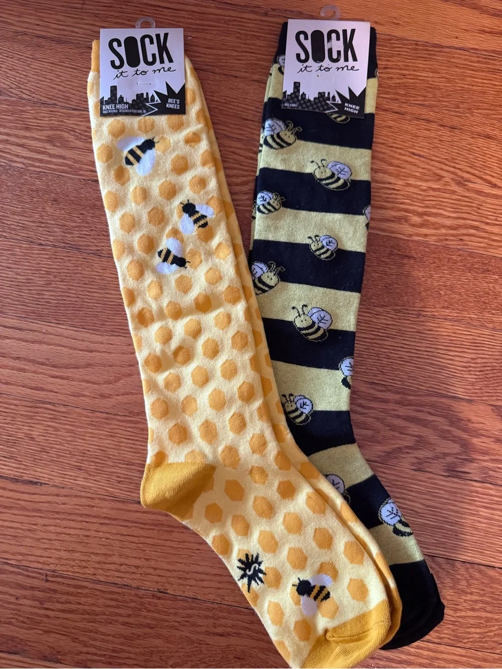 Lot of 3 - Sock It To Me Bee Socks  and Save our Soles Bee Socks- Yellow & Black